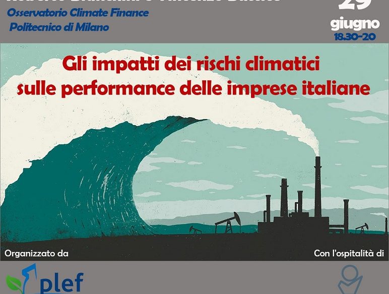 Locandina dell'evento sui rischi climatici del 29 giugno