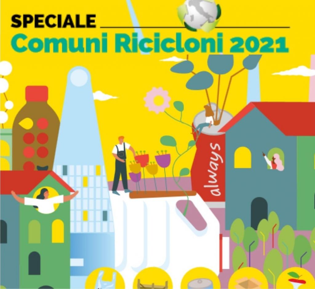 La cover del dossier dei Comuni ricicloni 2021
