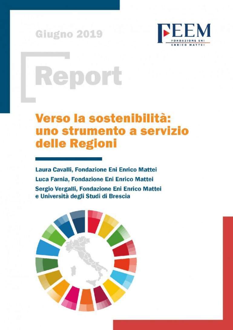 La copertiona del report sulle Regioni italiane e gli obiettivi dell'Agenda 2030