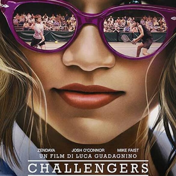 La locandina del film Challengers con una illustrazione primo piano della protagonista