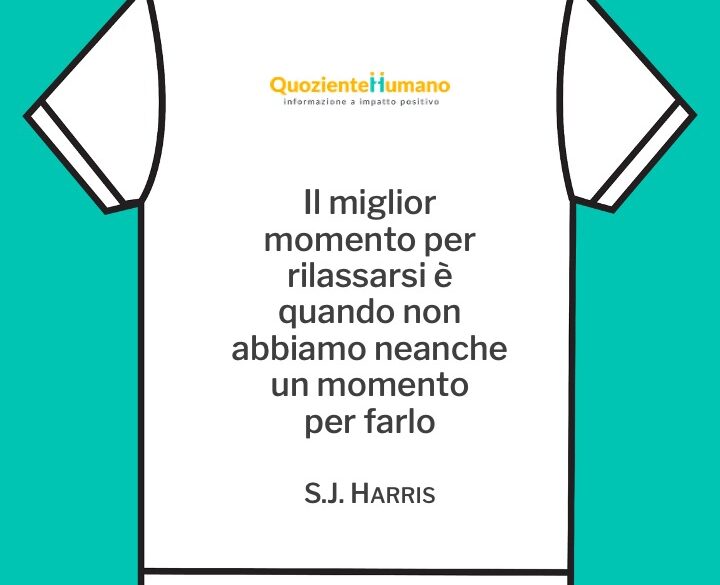 L'aforisma: Il miglior momento per rilassarsi è quando non abbiamo neanche un momento per farlo firmato: S.J. Harris